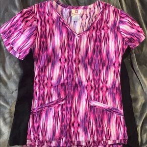 White Cross Scrub Top Size Medium